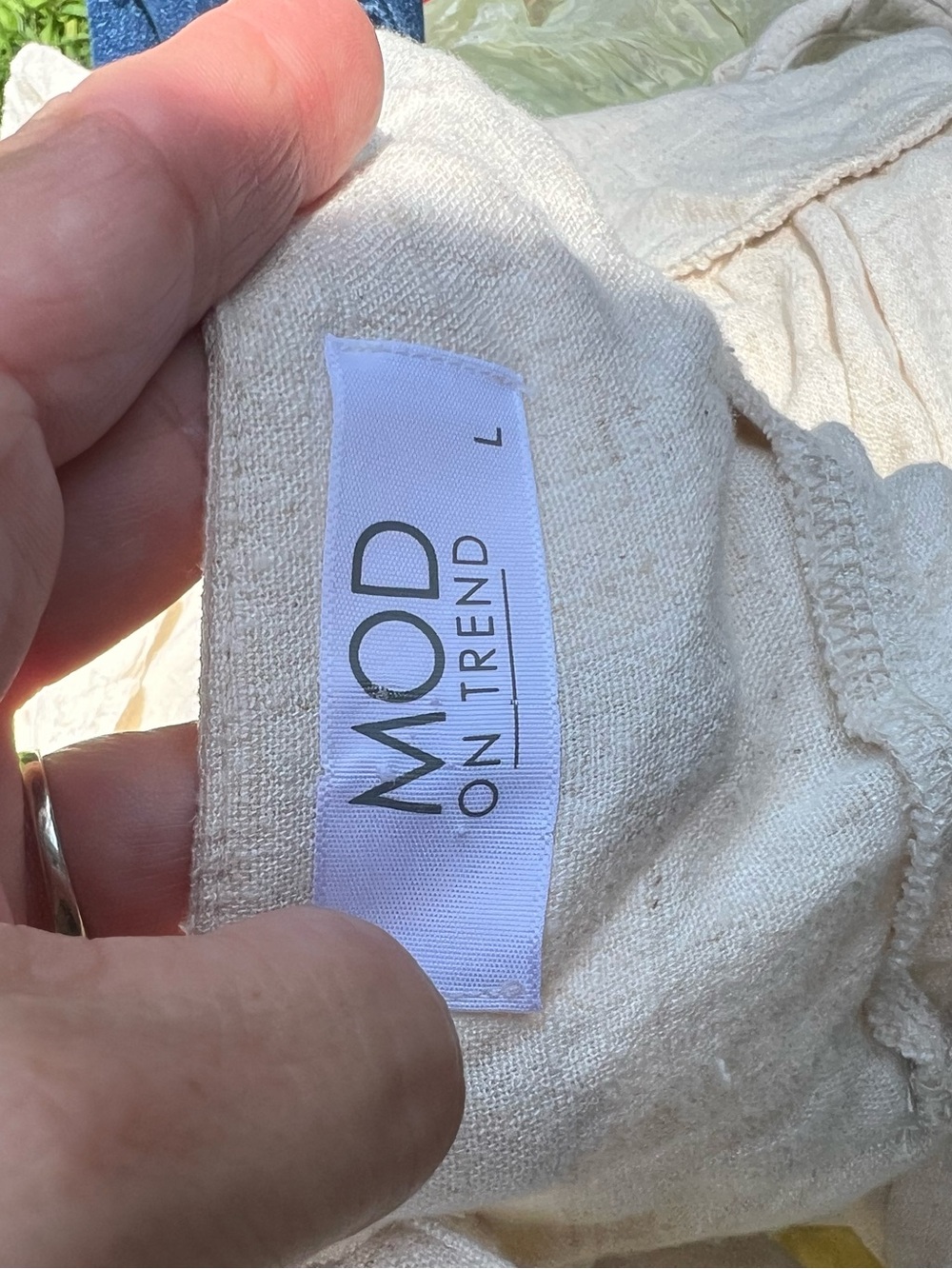Mod On Trend Linen Wide Leg Overalls Ruffle Strap Boho Cottagecore Pockets Large - Picture 10 of 10